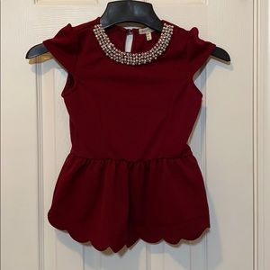 Peplum Blouse Girls Size M